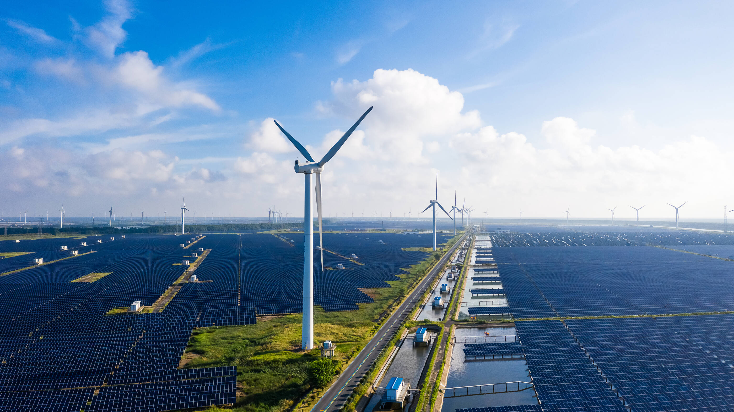 Windmills and solar panels