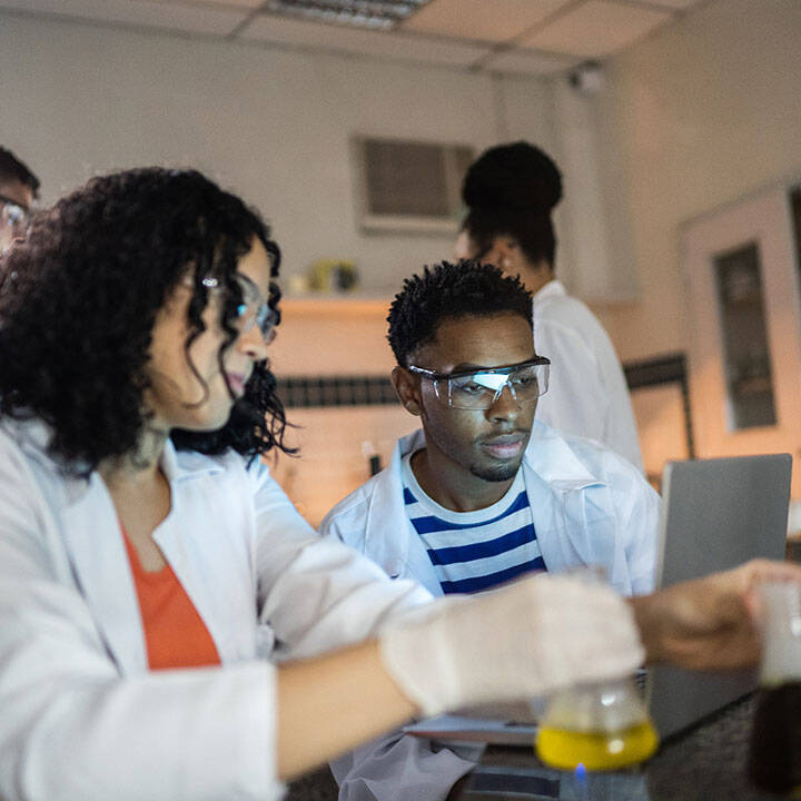 Science students in a classroom setting