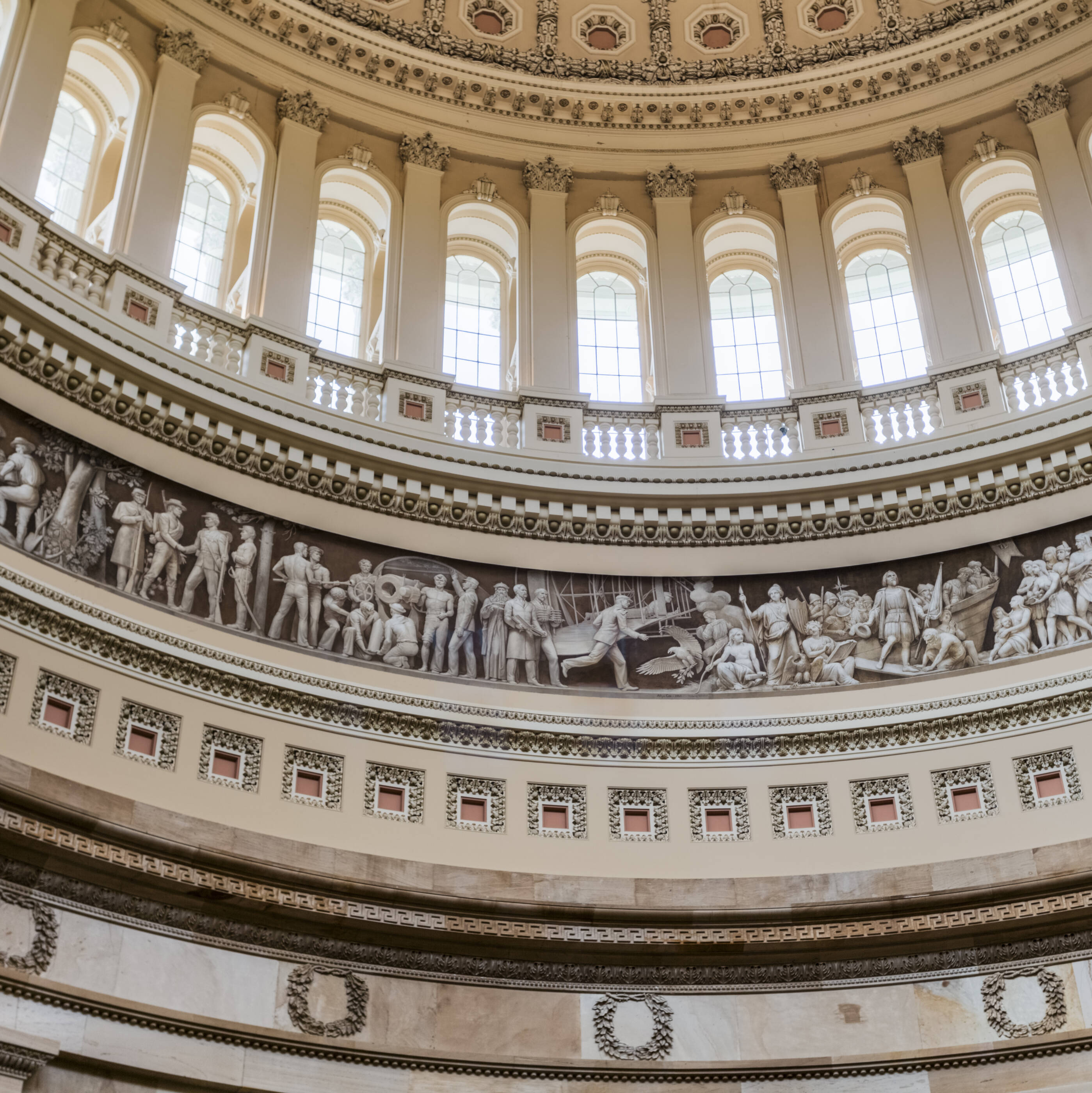 Inside view of the capitol building dome. 